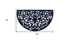 18" X 30" Black Rubber Scrollwork Welcome Outdoor Semi Circle Door Mat