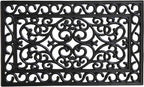 18" X 30" Black Rubber Scrollwork Outdoor Door Mat
