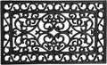 18" X 30" Black Rubber Scrollwork Outdoor Door Mat