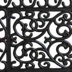 18" X 30" Black Rubber Scrollwork Outdoor Door Mat