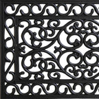 18" X 30" Black Rubber Scrollwork Outdoor Door Mat
