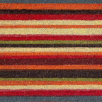 17" X 29" Red Orange and Natural Coir Striped Outdoor Door Mat