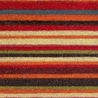 17" X 29" Red Orange and Natural Coir Striped Outdoor Door Mat