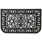 18" X 30" Black Rubber Scrollwork Outdoor Door Mat