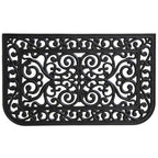 18" X 30" Black Rubber Scrollwork Outdoor Door Mat