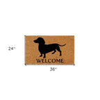 17" X 29" Natural and Black Coir Dachshund Welcome Outdoor Door Mat