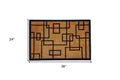 24" X 36" Natural and Black Coir Geometric Outdoor Door Mat