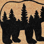24" X 36" Natural and Black Coir Bear Welcome Outdoor Door Mat