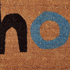 17" X 29" Natural Blue and Black Coir Hola Outdoor Door Mat