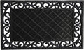 18" X 30" Black Rubber Geometric Outdoor Door Mat