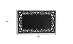 18" X 30" Black Rubber Geometric Outdoor Door Mat