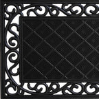 18" X 30" Black Rubber Geometric Outdoor Door Mat