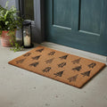 17" X 29" Natural and Black Coir Floral Welcome Outdoor Door Mat