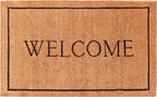 24" X 36" Natural and Black Coir Welcome Outdoor Door Mat