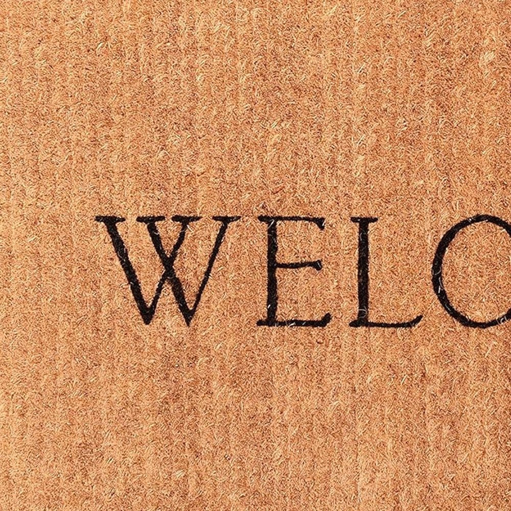 24" X 36" Natural and Black Coir Welcome Outdoor Door Mat