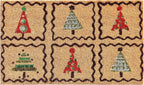 17" X 29" Natural Red and Black Coir Christmas Trees Outdoor Christmas Door Mat