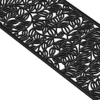 22" X 48" Black Rubber Botanical Leaves Outdoor Door Mat