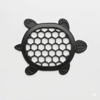 13" X 17" Black Rubber Geometric Turtle Outdoor Door Mat