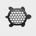 13" X 17" Black Rubber Geometric Turtle Outdoor Door Mat