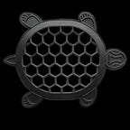 13" X 17" Black Rubber Geometric Turtle Outdoor Door Mat