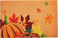 17" X 29" Natural Orange And Green Pumpkins and Leaves Outdoor Coir Door Mat