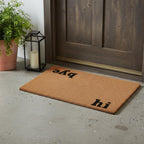 17" X 29" Natural and Black Coir Hi Bye Outdoor Door Mat