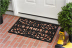 18" X 30" Black Rubber Scrollwork Welcome Outdoor Door Mat
