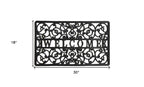18" X 30" Black Rubber Scrollwork Welcome Outdoor Door Mat