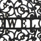18" X 30" Black Rubber Scrollwork Welcome Outdoor Door Mat