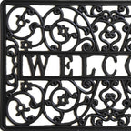 18" X 30" Black Rubber Scrollwork Welcome Outdoor Door Mat