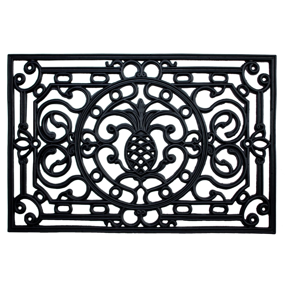 18" X 30" Black Rubber Pineapple Outdoor Door Mat