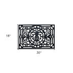 18" X 30" Black Rubber Pineapple Outdoor Door Mat
