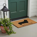 17" X 29" Natural and Black Coir Dachshund Welcome Outdoor Door Mat