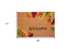17" X 29" Natural Red And Yellow Leaves Welcome Outdoor Coir Door Mat
