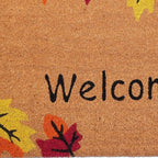 17" X 29" Natural Red And Yellow Leaves Welcome Outdoor Coir Door Mat