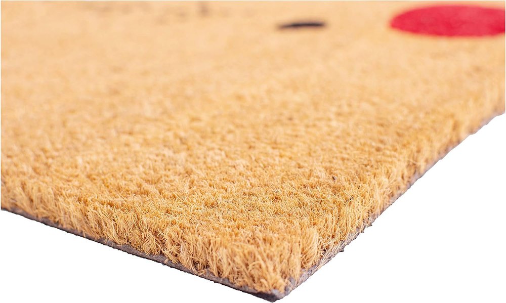 30" X 48" Brown Red And Black Christmas Reindeer Outdoor Coir Door Mat