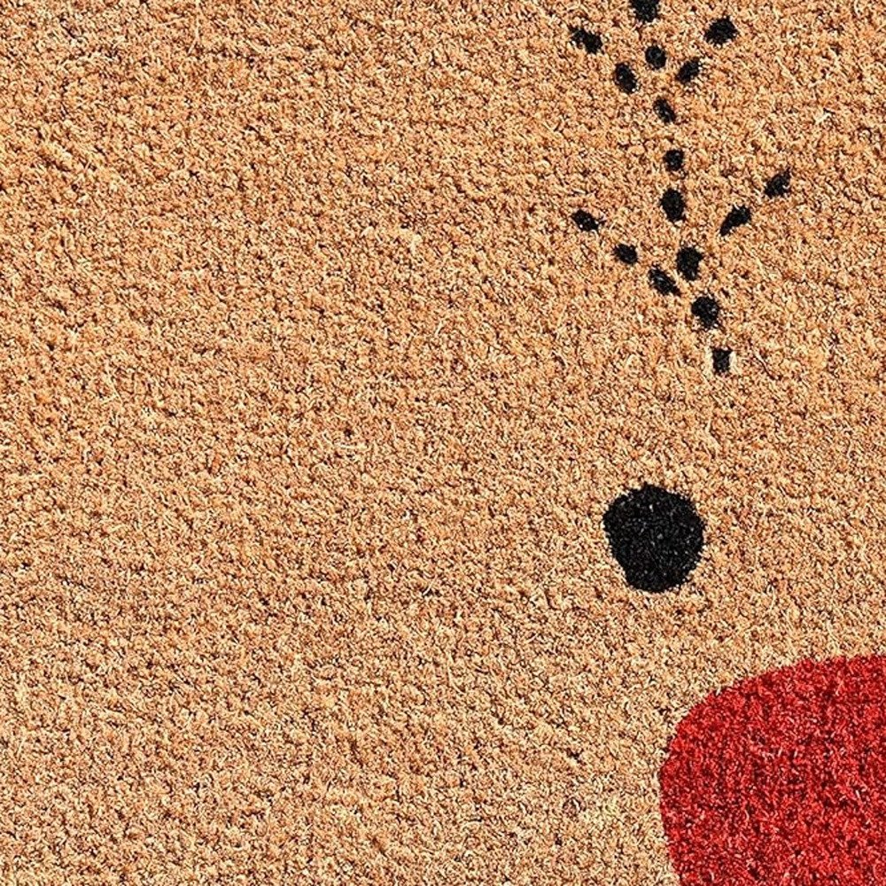 30" X 48" Brown Red And Black Christmas Reindeer Outdoor Coir Door Mat