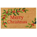 17" X 29" Brown Red And Green Merry Christmas Outdoor Coir Door Mat