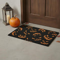 17" X 29" Black and Orange Coir Jackolantern Outdoor Halloween Door Mat