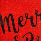 24" X 36" Red and Black Coir Merry and Bright Outdoor Christmas Door Mat