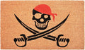 17" X 29" Natural Red and Black Coir Pirate Outdoor Door Mat