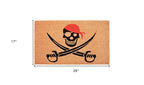 17" X 29" Natural Red and Black Coir Pirate Outdoor Door Mat