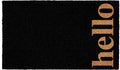 24" X 36" Black and Natural Coir Hello Outdoor Door Mat