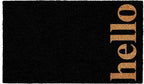 24" X 36" Black and Natural Coir Hello Outdoor Door Mat