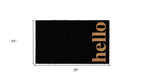 24" X 36" Black and Natural Coir Hello Outdoor Door Mat