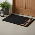 24" X 36" Black and Natural Coir Hello Outdoor Door Mat