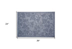24" X 36" Light Gray Rubber Botanical Leaves Outdoor Door Mat