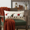 24" X 12" Beige Christmas Throw Pillow