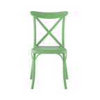 Set of Two Green Heavy Duty Plastic Outdoor Stacking Dining Chairs