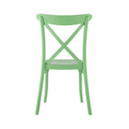 Set of Two Green Heavy Duty Plastic Outdoor Stacking Dining Chairs